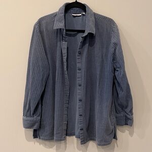 Croft & Barrow Women's Casual Blue Corduroy Shirt